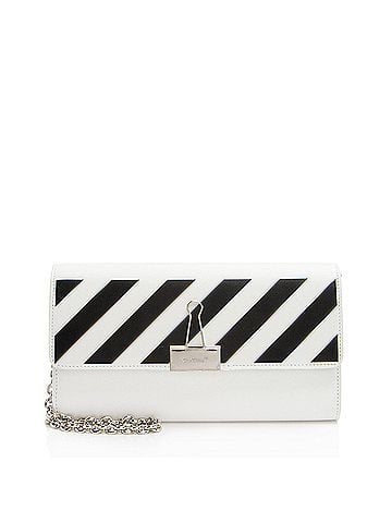 OFF-WHITE Off-White Leather Diag Binder Clip Wallet on Chain (view 1)