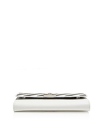 OFF-WHITE Off-White Leather Diag Binder Clip Wallet on Chain (view 2)
