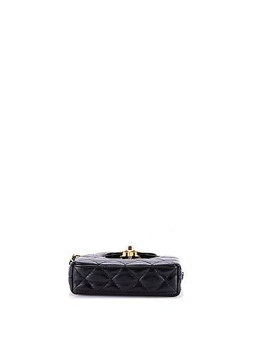 Chanel Kelly Top Handle Shopping Bag Quilted Shiny Aged Calfskin Nano (view 2)