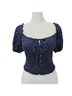 Reformation Polka Dots Blue Pink Short Sleeve Blouse Size 4 - photo 1