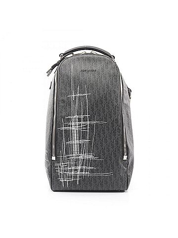 Christian Dior Christian Dior Dior Oblique Waist Bag/Body Bag, Coated Canvas and Leather, Men's, Gray, Black, White (view 1)