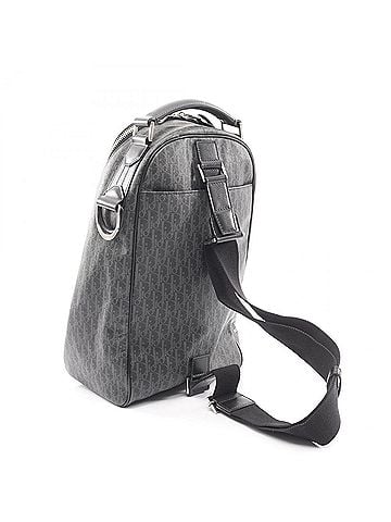 Christian Dior Christian Dior Dior Oblique Waist Bag/Body Bag, Coated Canvas and Leather, Men's, Gray, Black, White (view 2)