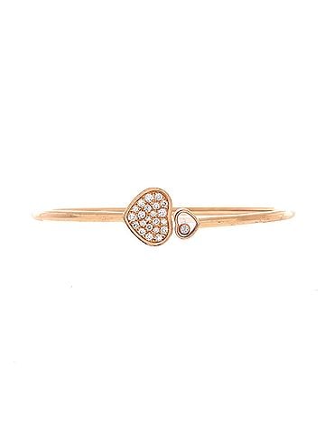 Chopard Happy Diamonds Heart Cuff Bracelet 18K Rose Gold with Pave Diamonds and 1 Floating Diamond (view 1)