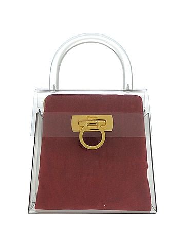 Salvatore Ferragamo Salvatore Ferragamo Gancini 215262 Acrylic Metal Clear Handbag 0622 (view 1)