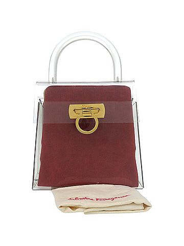 Salvatore Ferragamo Salvatore Ferragamo Gancini 215262 Acrylic Metal Clear Handbag 0622 (view 2)