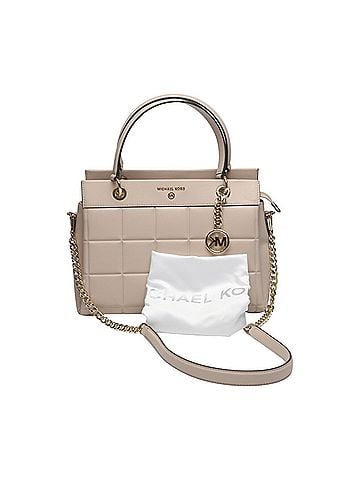 Michael Kors Michael Kors Quilted Leather Shoulder Bag, 30FIGUSS6L, Pink Beige (view 1)