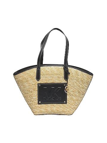 Michael Kors Michael Kors Kimber Canvas Handbag, Basket Bag, 35T2G7KT71, Ivory and Black (view 1)