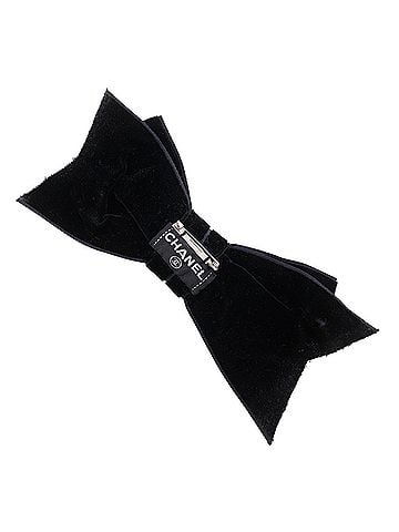 Chanel CHANEL Ribbon Brooch Velvet Black Approx. 17g Women's (view 2)