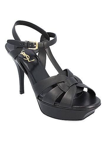 Saint Laurent Saint Laurent Tribute Platform Sandals Black (view 1)