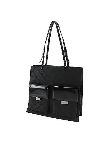 Gucci Gucci GUCCI Tote Bag GG Canvas Black A5 Open Women's (view 2)