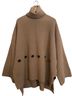 Joseph Stripes Solid Brown Tan Turtleneck Sweater Size L - photo 5