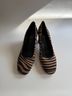 Charlotte Stone Animal Print Zebra Print Ivory Tan Heels Size 9 - photo 4
