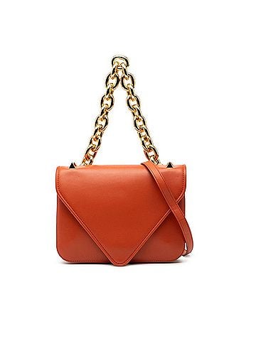 Bottega Veneta Bottega Veneta Mount Chain Handbag/Shoulder Bag, 2-Way, Orange Leather, Women's (view 1)