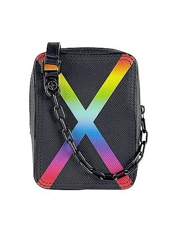 Louis Vuitton Louis Vuitton Taiga Danube Shoulder Bag in Noir/Rainbow, Men's, M30332 z8178 (view 1)