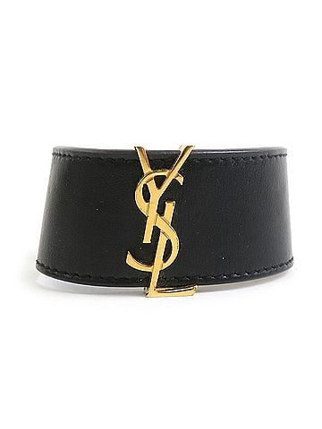 Saint Laurent Saint Laurent Bracelet in Leather and Metal, Black, Women's, h31831g (view 1)
