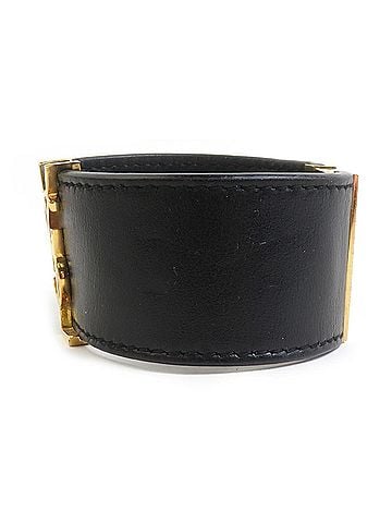 Saint Laurent Saint Laurent Bracelet in Leather and Metal, Black, Women's, h31831g (view 2)
