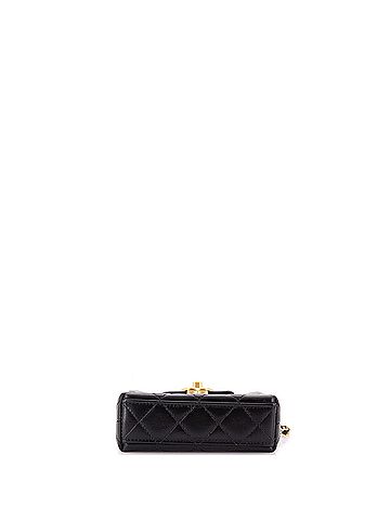 Chanel Kelly Top Handle Shopping Bag Quilted Shiny Aged Calfskin Nano (view 2)