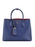 Prada 100% Leather Blue Cuir Double Tote Saffiano Leather Medium One size - photo 1