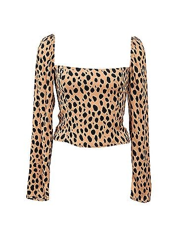 Reformation Reformation Reign Top In Animal Print Viscose (view 1)