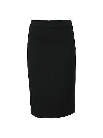 The Row  The Row Midi Pencil Skirt in Black Wool (view 1)