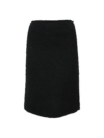 Prada  Prada Midi A-Line Skirt in Black Tweed Wool (view 1)