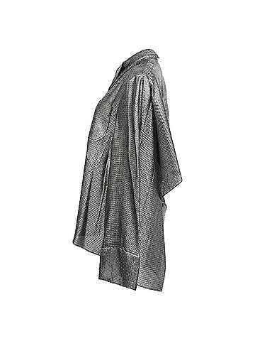 Roland Mouret Roland Mouret Button Down Blouse in Silver Polyamide (view 2)