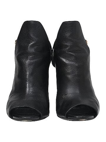 Sergio Rossi  Sergio Rossi Peep-Toe Slingback Pumps in Black Leather (view 2)
