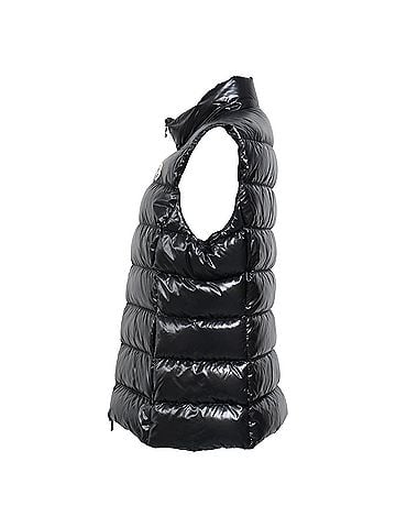 Moncler Moncler Ghany Quilted Glossed-Shell Down Vest in Black Polyamide (view 2)
