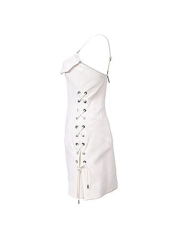 Dion Lee Dion Lee Hook & Eye Pocket Mini Dress in White Rayon (view 2)