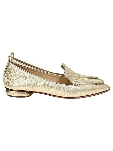 Nicholas Kirkwood  Nicholas Kirkwood Pointed Ballet Flats in Gold Leather (view 1)