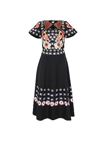 Temperley LONDON Temperley London Floral Embroidered Dress in Black Cotton (view 1)