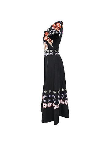 Temperley LONDON Temperley London Floral Embroidered Dress in Black Cotton (view 2)