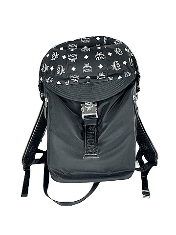 MCM Black Nylon Luft Hoodie with Detachable Hood Backpack (view 1)