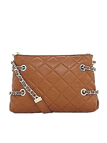 Michael Kors Susannah Brown Leather With Metal Chain Messenger Bag (view 1)