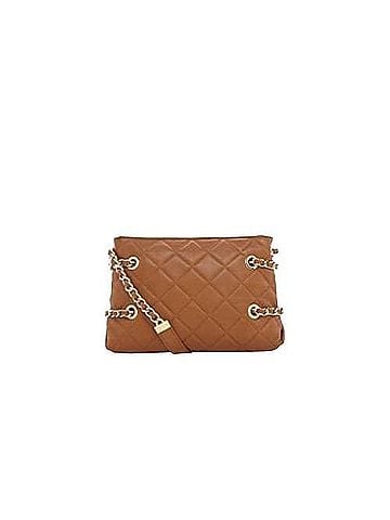 Michael Kors Susannah Brown Leather With Metal Chain Messenger Bag (view 2)
