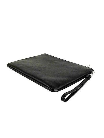 MCM Black Nappa Leather Studded Robert Wristlet Zip Pouch (view 2)