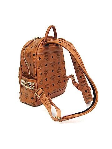 MCM MCM Visetos Mini MMK6SVE41C0001 Women's Coated Canvas Backpack Brown (view 2)