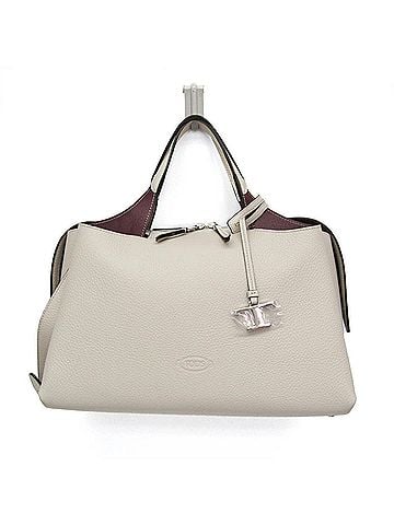 Tod's Tod's Bauletto Bag Medium XBWAPAHL300QRI5O90 Women's Leather Handbag,Shoulder Bag Light Gray,Wine (view 1)