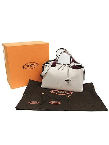 Tod's Tod's Bauletto Bag Medium XBWAPAHL300QRI5O90 Women's Leather Handbag,Shoulder Bag Light Gray,Wine (view 2)