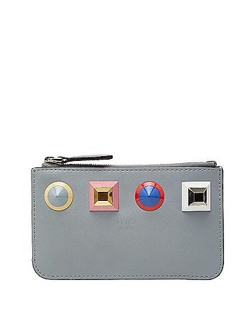 Fendi Fendi Studded Wallet/Coin Case/Key Case 8AP151 Gray Multicolor Leather Women's FENDI (view 1)