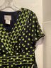 Karin Stevens 100% Polyester Polka Dots Black Green Casual Dress Size 10 - photo 4