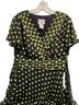 Karin Stevens 100% Polyester Polka Dots Black Green Casual Dress Size 10 - photo 1