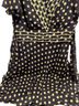 Karin Stevens 100% Polyester Polka Dots Black Green Casual Dress Size 10 - photo 2