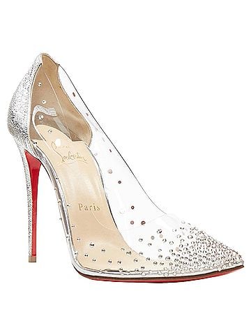 Christian Louboutin Christian Louboutin Degrastrass clear PVC silver strass bridal pump (view 2)