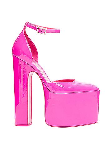 Mario Valentino Valentino Garavani discobox patent platform ankle strap heels (view 1)