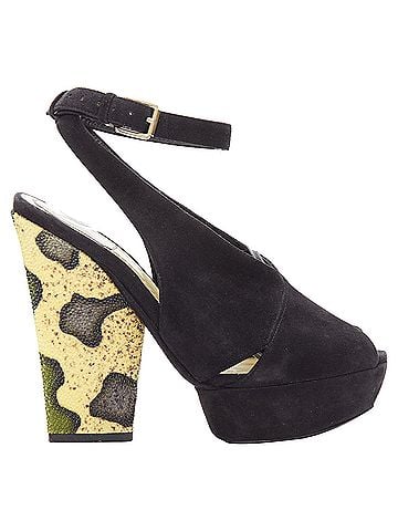 Christian Dior Christian Dior scaled leather suede platforms (view 1)
