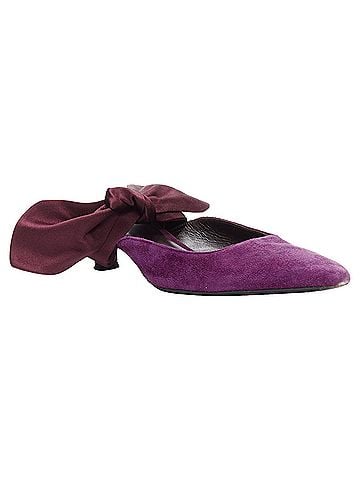The Row The Row Bow velvet silk tie kitten mule heels (view 2)