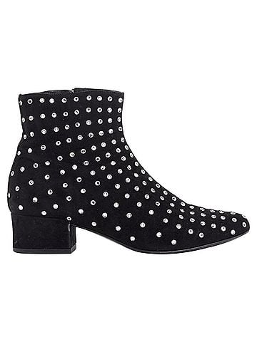 Saint Laurent Saint Laurent suede strass crystal embellished ankle boot shoe (view 1)