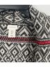 ASPEN Fair Isle Black White Red Wool Sweater Size S - photo 3
