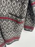 ASPEN Fair Isle Black White Red Wool Sweater Size S - photo 5